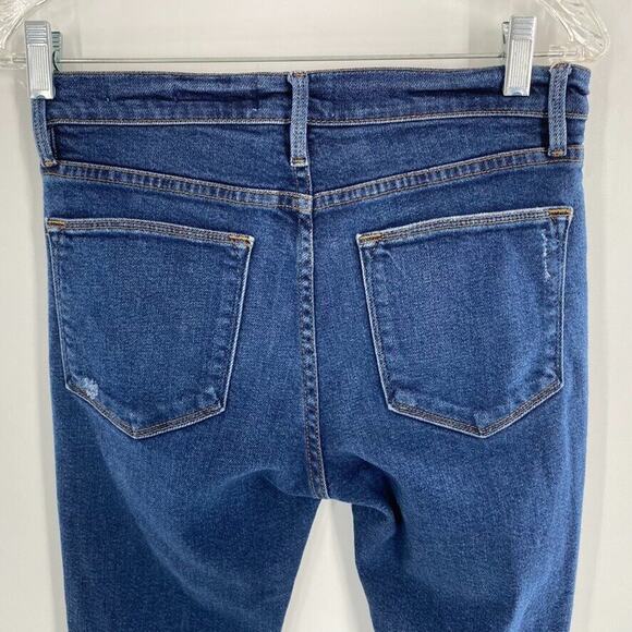 Frame Denim Le High Skinny Ankle Womens Size 26 Jeans Blue Distressed Tapered - Picture 10 of 12